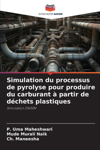 Simulation du processus de pyrolyse pour produire du carburant à partir de déchets plastiques