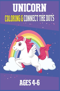 Unicorn Coloring & Connect the dots ages 4-6