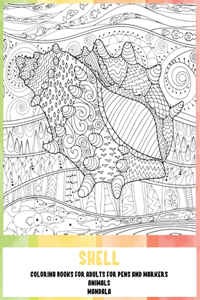 Mandala Coloring Books for Adults for Pens and Markers - Animals - Shell