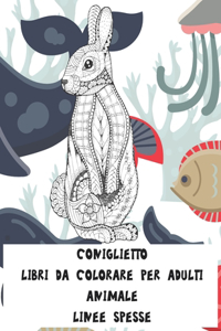 Libri da colorare per adulti - Linee spesse - Animale - Coniglietto