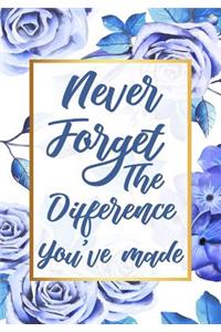 Never forget the difference you've made