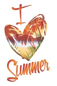 I Love Summer White Background