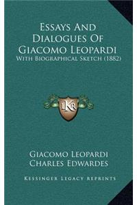 Essays And Dialogues Of Giacomo Leopardi
