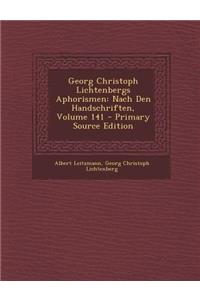 Georg Christoph Lichtenbergs Aphorismen