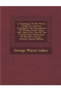 A Genealogy of the Warne Family in America