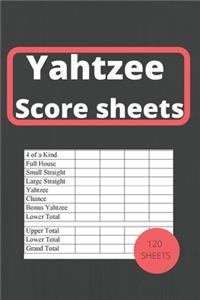 Yahtzee Scores Sheets