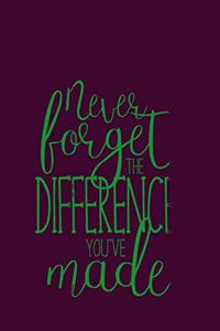 Never Forget The Difference You've Made
