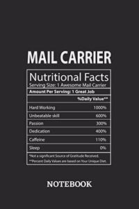 Nutritional Facts Mail Carrier Awesome Notebook: 6x9 inches - 110 ruled, lined pages - Greatest Passionate working Job Journal - Gift, Present Idea