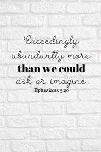 Exceedlingly abundantly more than we could ask or imagine