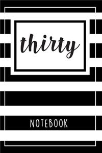 Black And White Striped Notebook