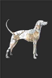 Hunting Dog With Forest Deer Silhouette