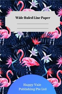 Cute Flamingo Theme Wide Ruled Line Paper