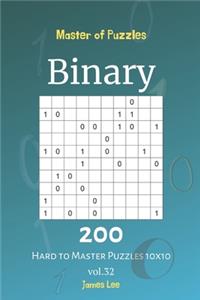 Master of Puzzles - Binary 200 Hard to Master Puzzles 10x10 vol. 32