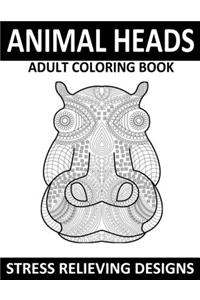 Animal Heads Adults Coloring Book