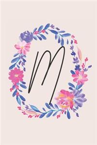 M: Personalized Notebook Journal for florists, wedding planner, bride's maid gift, wedding decorators with floral cover college lined