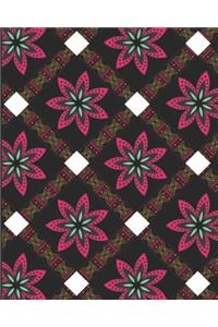 Chic Floral Blank Lined Notebook