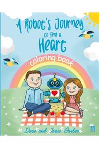 A Robot's Journey to Find a Heart: Coloring Book