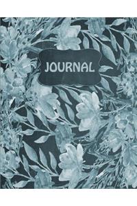 Chalkboard Watercolor Flowers Bullet Dot Grid Journal (Denim)