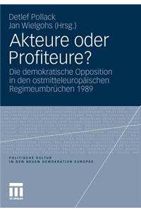 Akteure Oder Profiteure?