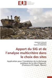 Apport Du Sig Et de L Analyse Multicritère Dans Le Choix Des Sites