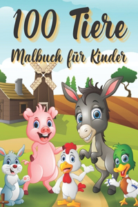 100 Tiere Malbuch für Kinder