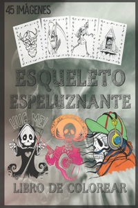 Libro de colorear de esqueleto espeluznante