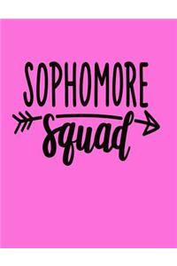 Sophomore Squad: Back To School Notebook For Sophomore 100 Page College Ruled Notebook School Supplies Highschool