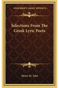 Selections from the Greek Lyric Poets
