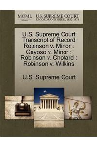 U.S. Supreme Court Transcript of Record Robinson V. Minor