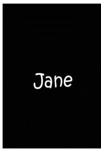 Jane - Large Black Personalized Notebook / Extended Lined Pages / Matte