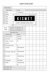 BG Publishing Kismet Score Sheet: Kismet Scoring Game Record Level Keeper Book for Score Pad Makes It Easy To Keep Track of Scores For The Game Kismet Scoresheet