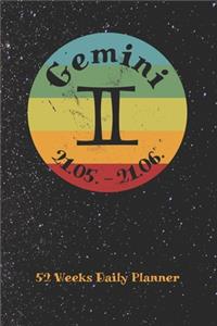 Zodiac Sign Gemini - Daily Planner for 52 Weeks
