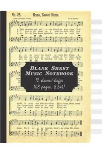 Blank Sheet Music Notebook