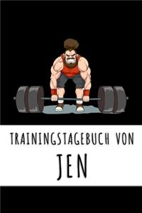 Trainingstagebuch von Jen: Personalisierter Tagesplaner für dein Fitness- und Krafttraining im Fitnessstudio oder Zuhause