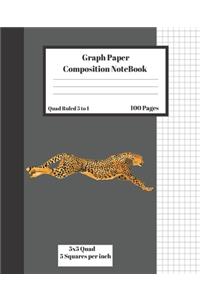 Graph Composition Notebook 5 Squares per inch 5x5 Quad Ruled 5 to 1 100 Sheets