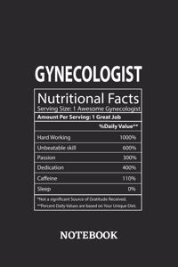 Nutritional Facts Gynecologist Awesome Notebook