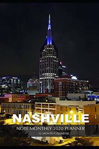 Nashville Note Monthly 2020 Planner 12 Month Calendar