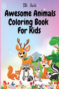 Awesome Animals Coloring Book For Kids