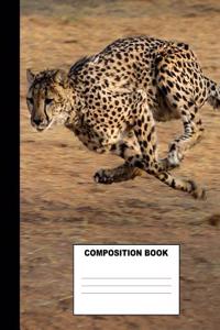 Cheetah Composition Book: Cute Cheetah Composition Notebook. 132 Pages Wide Ruled 7.5x9.25