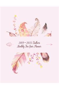 2019-2023 Feathers Monthly Five-Year Planner
