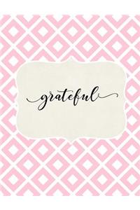 Pink and White Pattern Print Journal Notebook 200 Lined Pages