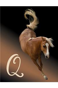 Horse Initial 'q' Monogram Notebook