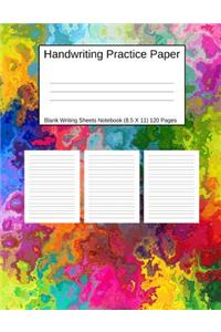 Handwriting Practice Paper Blank Writing Sheets Notebook