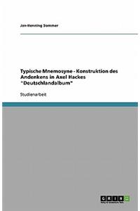 Typische Mnemosyne - Konstruktion des Andenkens in Axel Hackes 