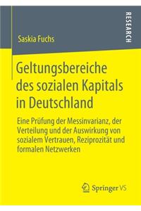 Geltungsbereiche Des Sozialen Kapitals in Deutschland