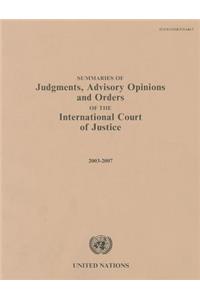 Summaries of Judgments, Advisory Opinions and Orders of the International Court of Justice