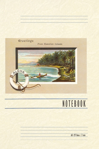 Vintage Lined Notebook Greetings from Hawaiian Islands