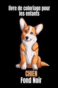 Chien livre de coloriage pour les enfants fond noir