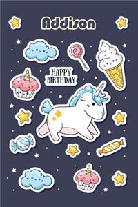 Happy Birthday Addison (100 Cute Cartoon Decorations)