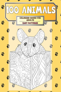 Coloring Books for Adults Easy Patterns - 100 Animals